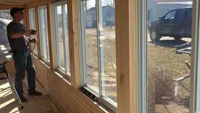 Carpentry and trim work around large windows